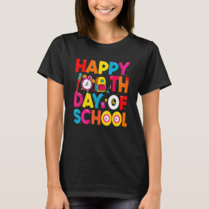 Camiseta Feliz 100º Dia da Escola para Professores Crianças