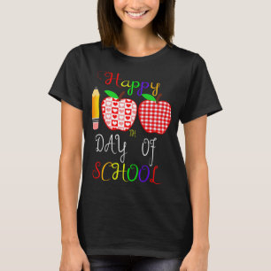 Camiseta Feliz 100º Dia da Escola para Professores e Estuda