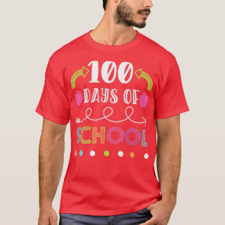 Camiseta Feliz 100º Dia da Escola para Professores ou Crian