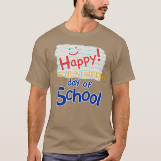 Camiseta Feliz 100º Dia da Escola para Professores ou Crian