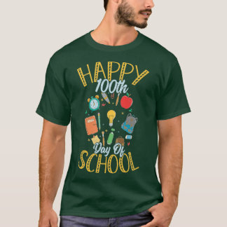 Camiseta Feliz 100º Dia da Escola para um Estudante da rua