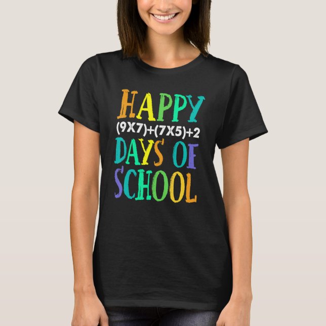 Camiseta Feliz 100º Dia Da Professora De Fórmula De Matemát (Frente)