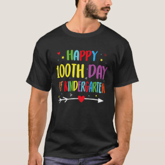 Camiseta Feliz 100º Dia Da Professora De Jardim De Infância