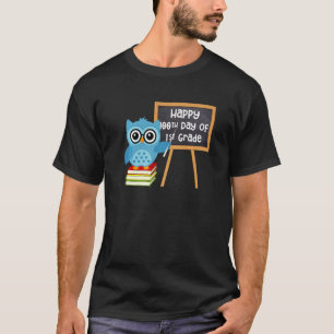 Camiseta Feliz 100º Dia De 1ª Série Professor de Coruja 100