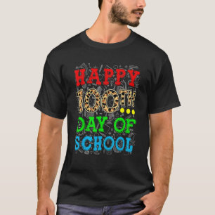 Camiseta Feliz 100º Dia De Aula Estampa de leopardo profess