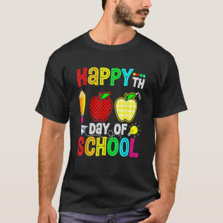 Camiseta Feliz 100º Dia De Aula Professor 100 Dias De Escol