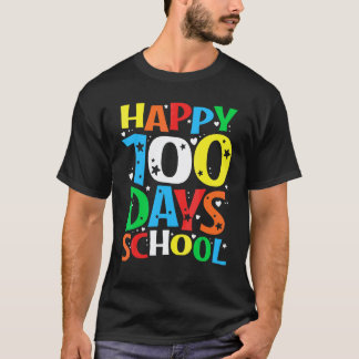 Camiseta Feliz 100º Dia De Aula Professor Crianças 100 Dias