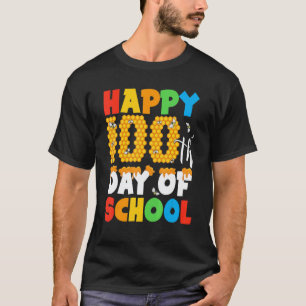 Camiseta Feliz 100º dia de aula professor crianças criança