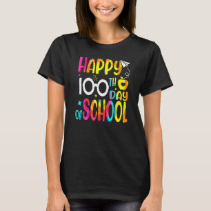 Camiseta Feliz 100º Dia De Aula Professores Crianças Crianç