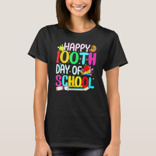 Camiseta Feliz 100º Dia De Aula Professores Felizes 100 Dia
