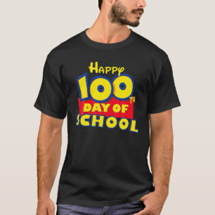 Camiseta Feliz 100º Dia De Cartoon De Brinquedo Escolar Pa