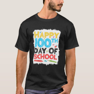 Camiseta Feliz 100º Dia De Engraçado Escolar Para Estudante