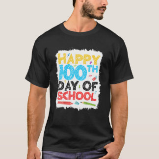 Camiseta Feliz 100º Dia De Engraçado Escolar Para Estudante
