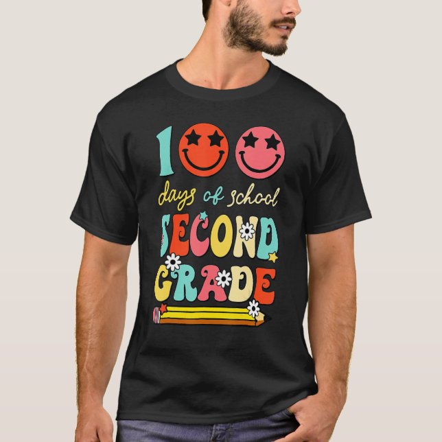 Camiseta Feliz 100º Dia De Ensino De segundo Grau 100 (Frente)