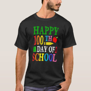 Camiseta Feliz 100º Dia de Ensino Ensino Ensino Estudando P