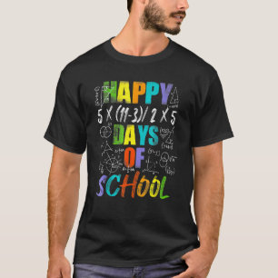Camiseta Feliz 100º Dia de Equações Escolares Professor De