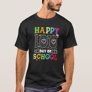 Camiseta Feliz 100º Dia De Escola 100 Dias Professor Estuda