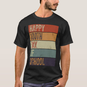 Camiseta Feliz 100º Dia De Escola Professor 100 Dias Retro