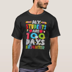 Camiseta Feliz 100º Dia De Escola Professor Aluno 100 Dias