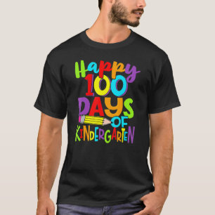 Camiseta Feliz 100º Dia De Escola Professor De Jardim De In