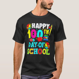 Camiseta Feliz 100º Dia De Escola Professores Crianças Feli