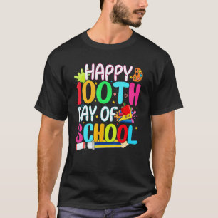 Camiseta Feliz 100º Dia De Escola Professores Crianças Filh