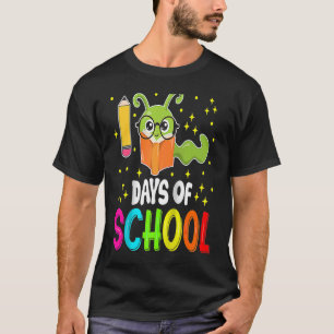 Camiseta Feliz 100º Dia De EscolasProfessores Do Worm