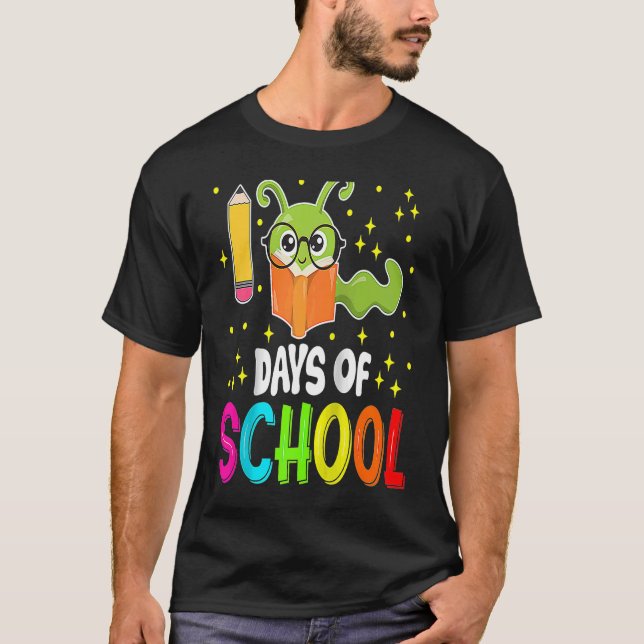 Camiseta Feliz 100º Dia De EscolasProfessores Do Worm (Frente)