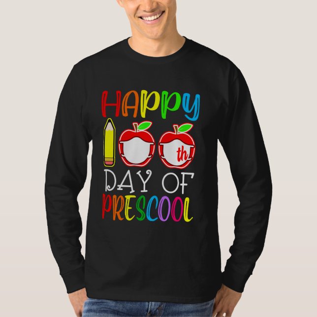 Camiseta Feliz 100º Dia De Estudo De Professores Virtuais N (Frente)