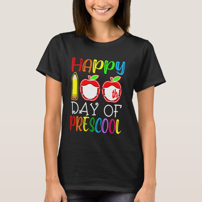 Camiseta Feliz 100º Dia De Estudo De Professores Virtuais N (Frente)