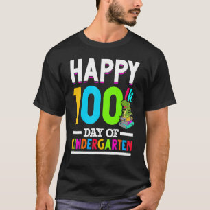 Camiseta Feliz 100º Dia De Kinder Garten T Rex 100 Dias De
