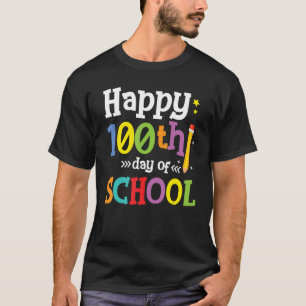 Camiseta Feliz 100º Dia de Meninos Escolares Meninas 100 Di