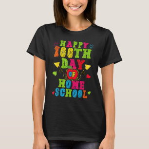 Camiseta Feliz 100º Dia De Professor De Escola Em Casa 100