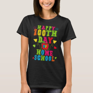 Camiseta Feliz 100º Dia De Professor De Escola Em Casa 100