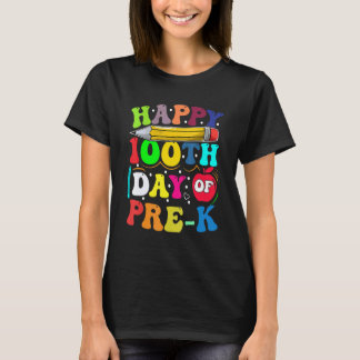Camiseta Feliz 100º Dia De Professor De Pré K 100 Dias Esco
