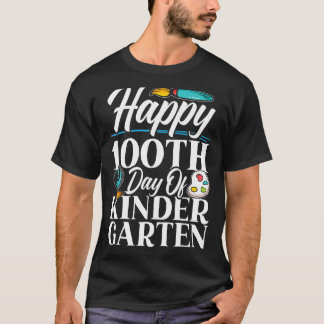 Camiseta Feliz 100º Dia de Professora do Jardim de Infância