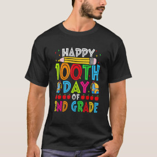 Camiseta Feliz 100º Dia de Professora Escolar 100 Dias Mais