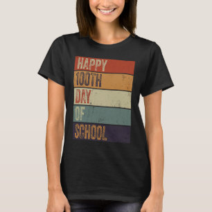 Camiseta Feliz 100º Dia de Professora Escolar 100 Dias Retr