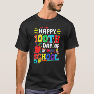 Camiseta Feliz 100º Dia de Professora ou Aluno do Jardim de