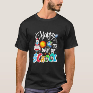 Camiseta Feliz 100º Dia De Professores De Espaço Escolar K