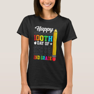 Camiseta Feliz 100º Dia de Professores do segundo Escolar R