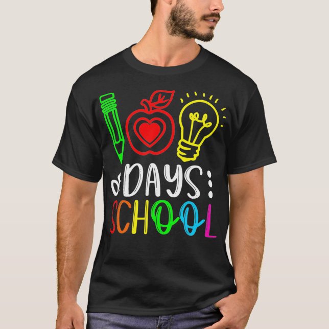 Camiseta Feliz 100º Dia De Professores Estudantes (Frente)