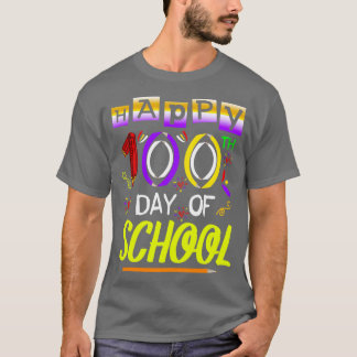 Camiseta Feliz 100º Dia de Professores Meninas Crianças