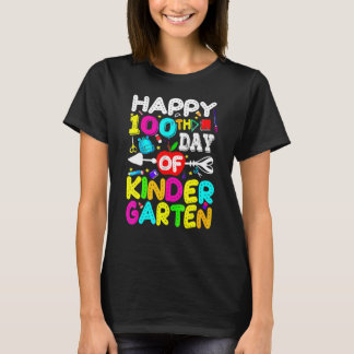 Camiseta Feliz 100º Dia do Estudante Do Jardim Infantil 100