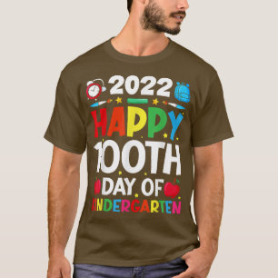 Camiseta Feliz 100º Dia do Jardim de Infância 2022 Estudo d
