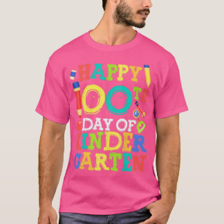 Camiseta Feliz 100º Dia Do Jardim De Infância Que Volta À E