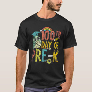 Camiseta Feliz 100º Dia Do Pré K 100 Dias Professora Escol