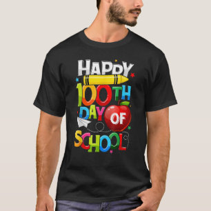 Camiseta Feliz 100º Dia Do Professor Arco-Íris 100 Dias