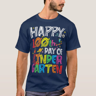 Camiseta Feliz 100º Dia do Professor de Jardim de Infância