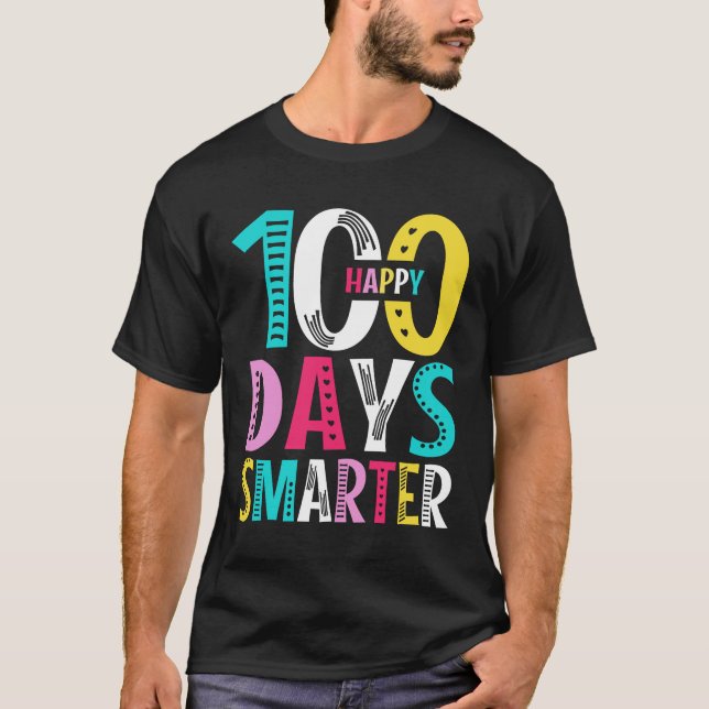 Camiseta Feliz 100º Dia dos Professores Escolares 100 Dias (Frente)